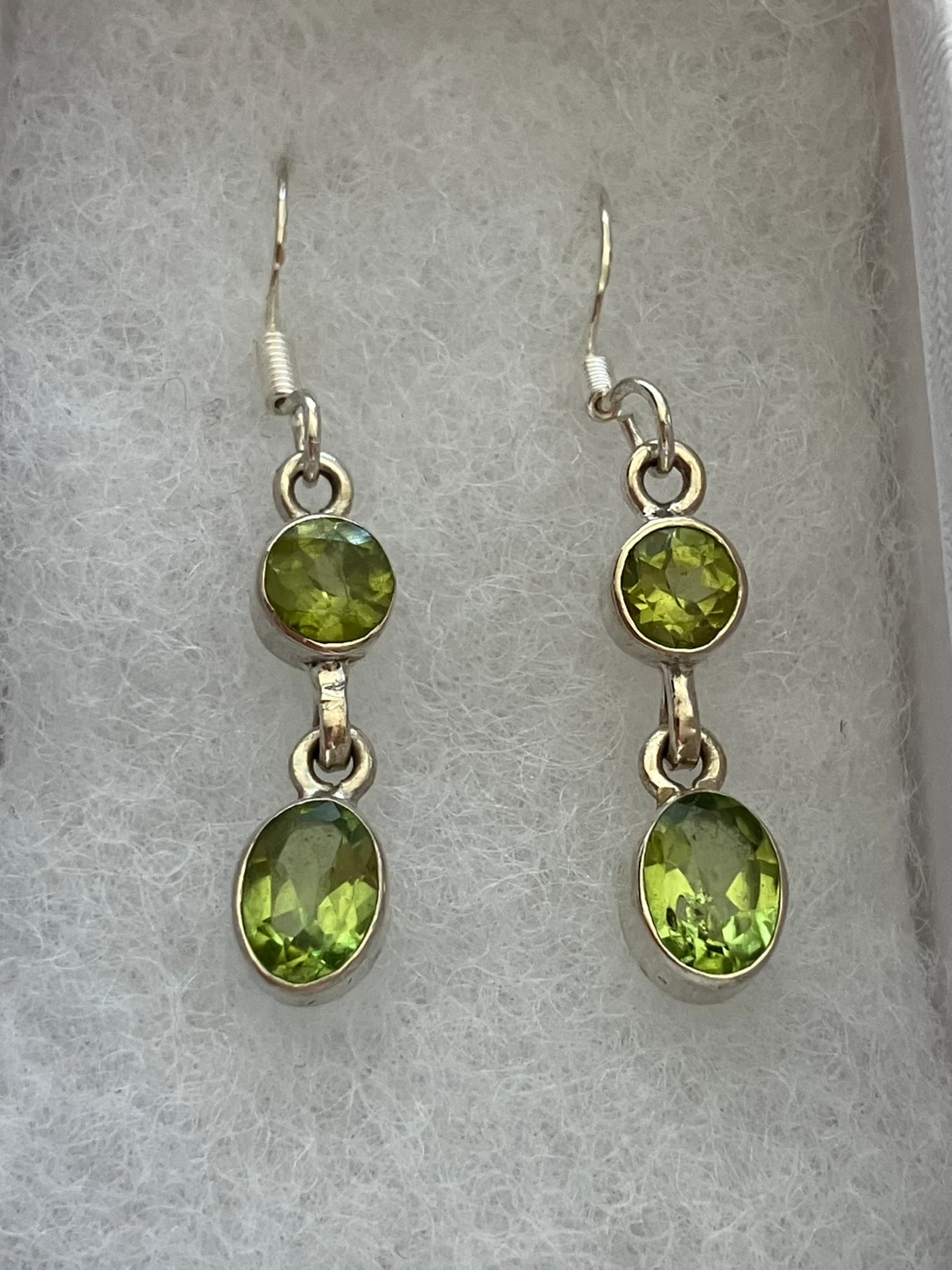 Sterling Silver Drop Earrings with Peridot Gemstones - photo 5