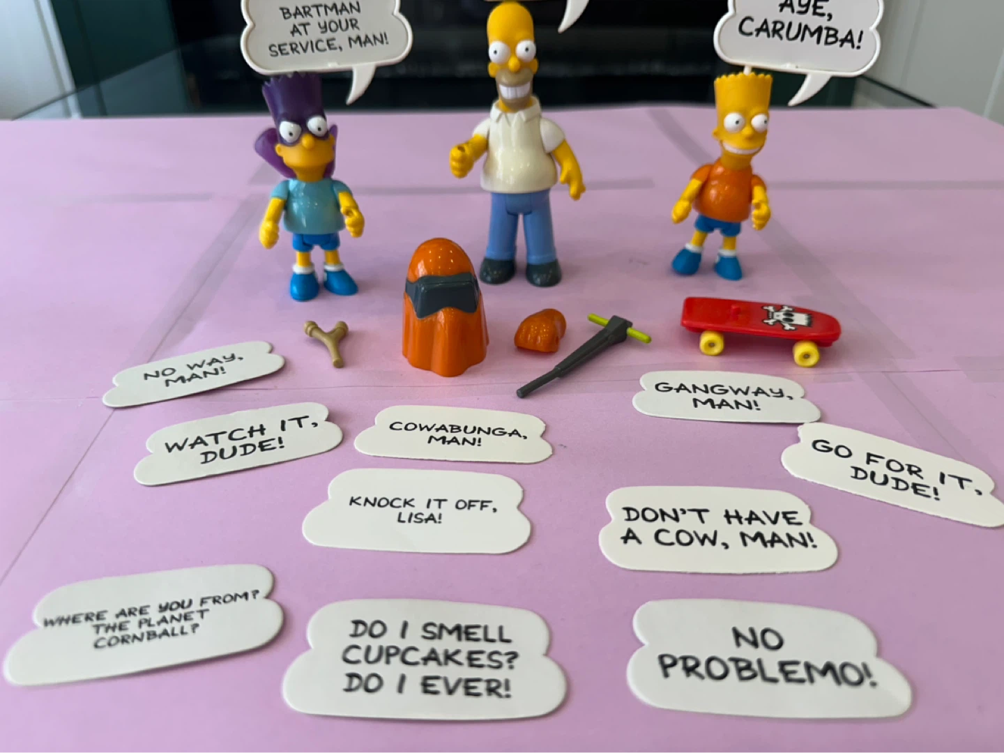 Vintage 1990 Mattel The Simpsons Figure Lot Homer Bart Bartman - photo 2