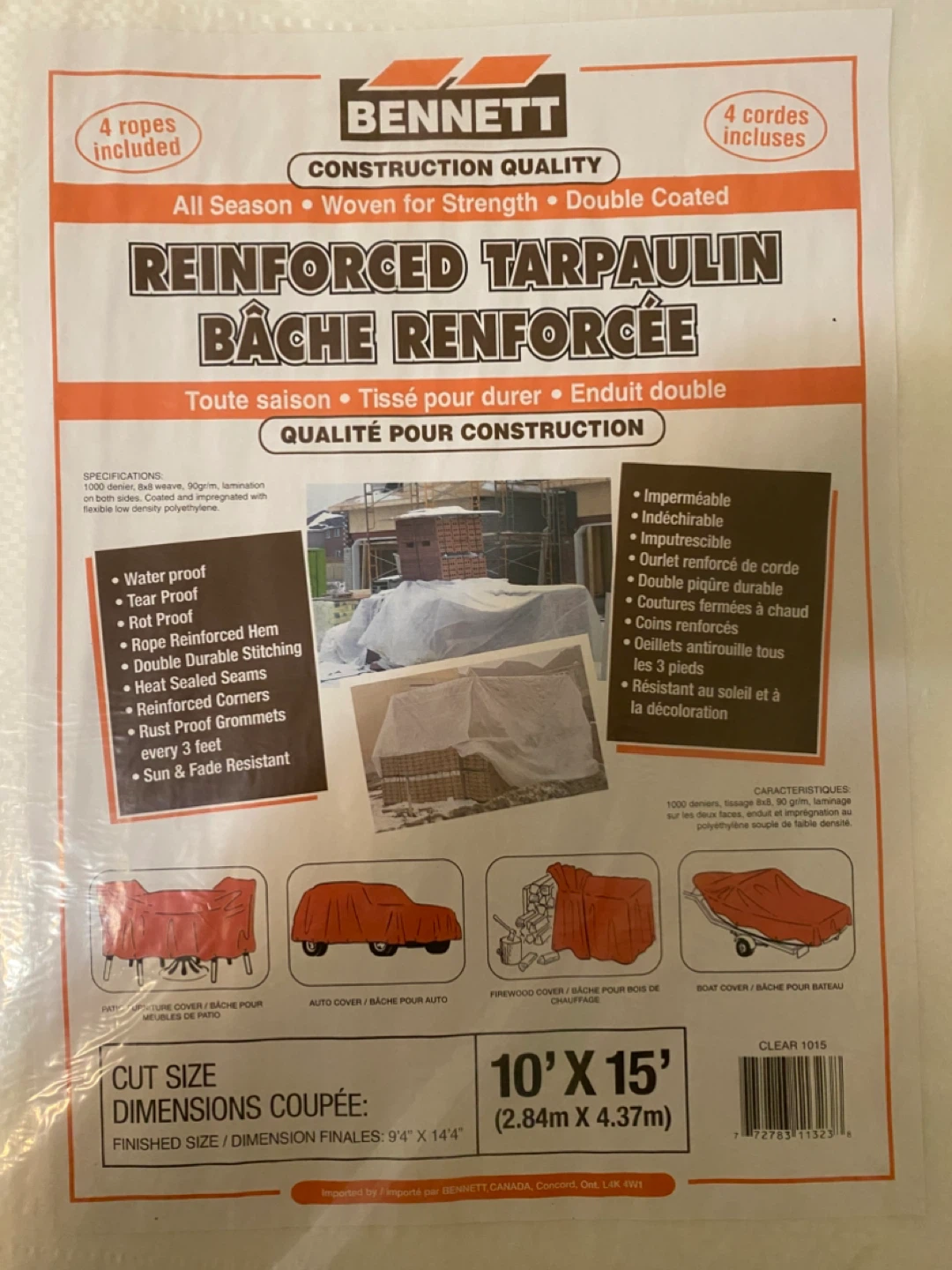 Bennett 10' x 15' Reinforced Tarpaulin - photo 3
