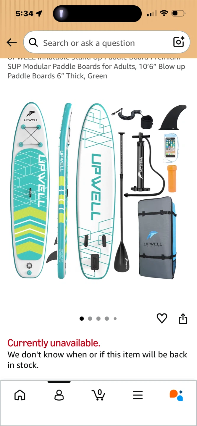 UPWELL Inflatable Stand Up Paddle Board 10’6”