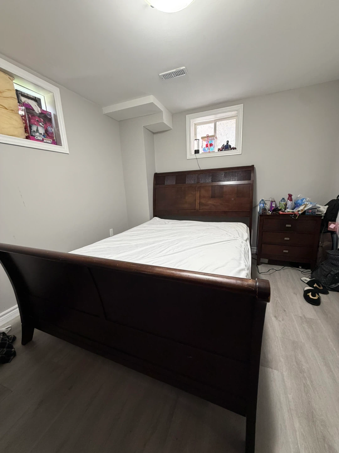 Dark Brown Wooden Sleigh Bed Frame - photo 2