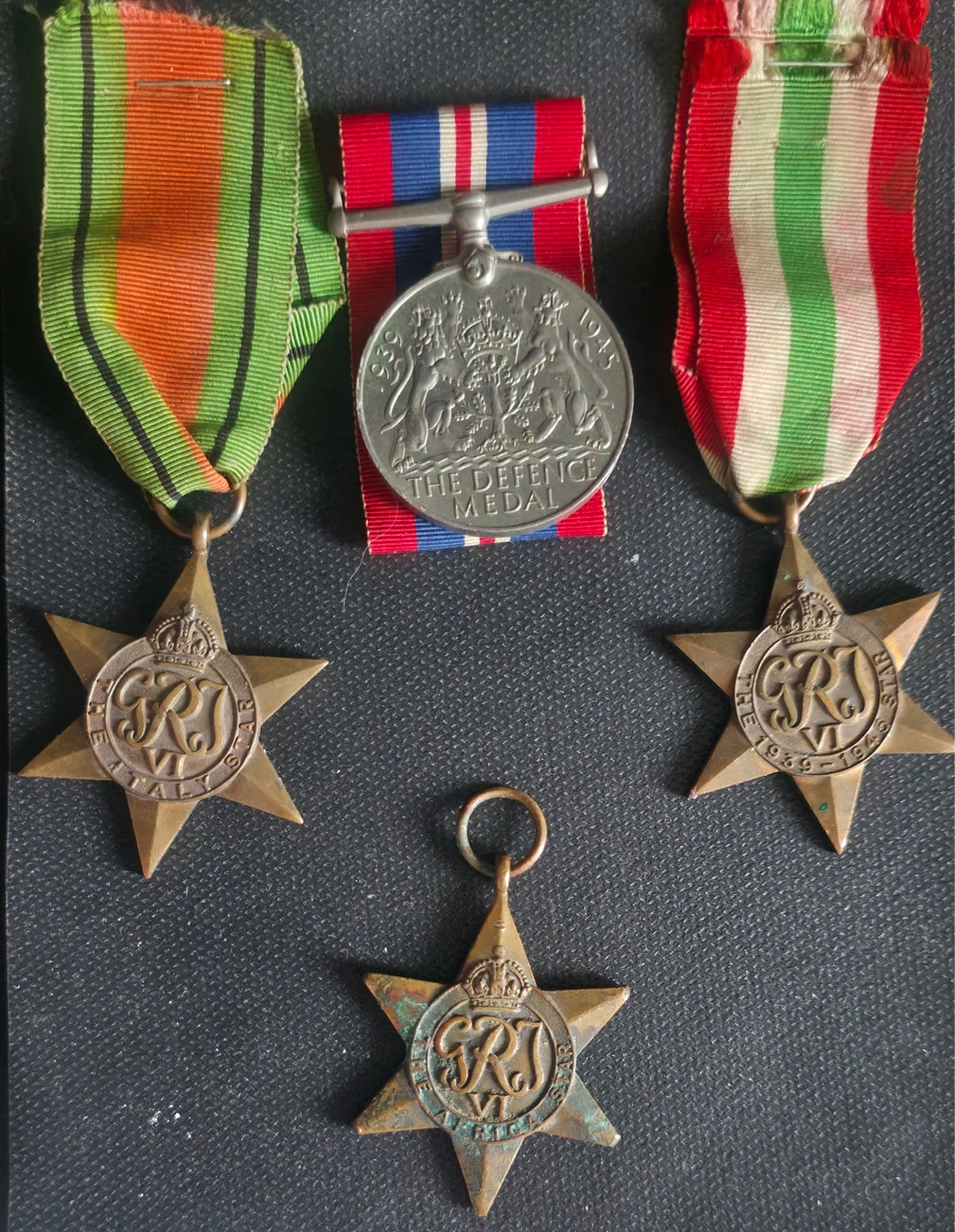 WWII Defence Medal and Stars Set