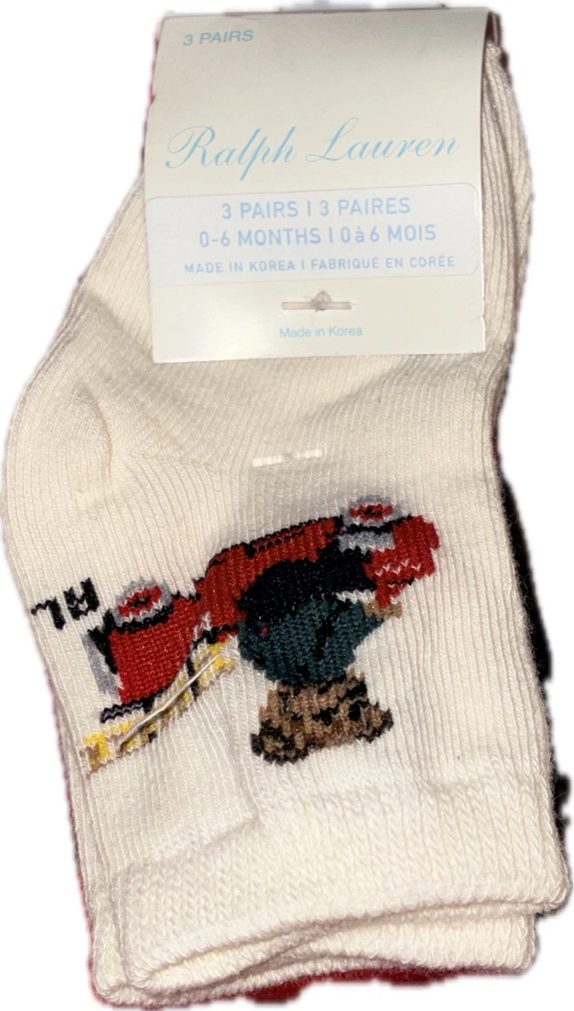 Ralph Lauren Baby Socks - 3 Pairs - 0-6 Months