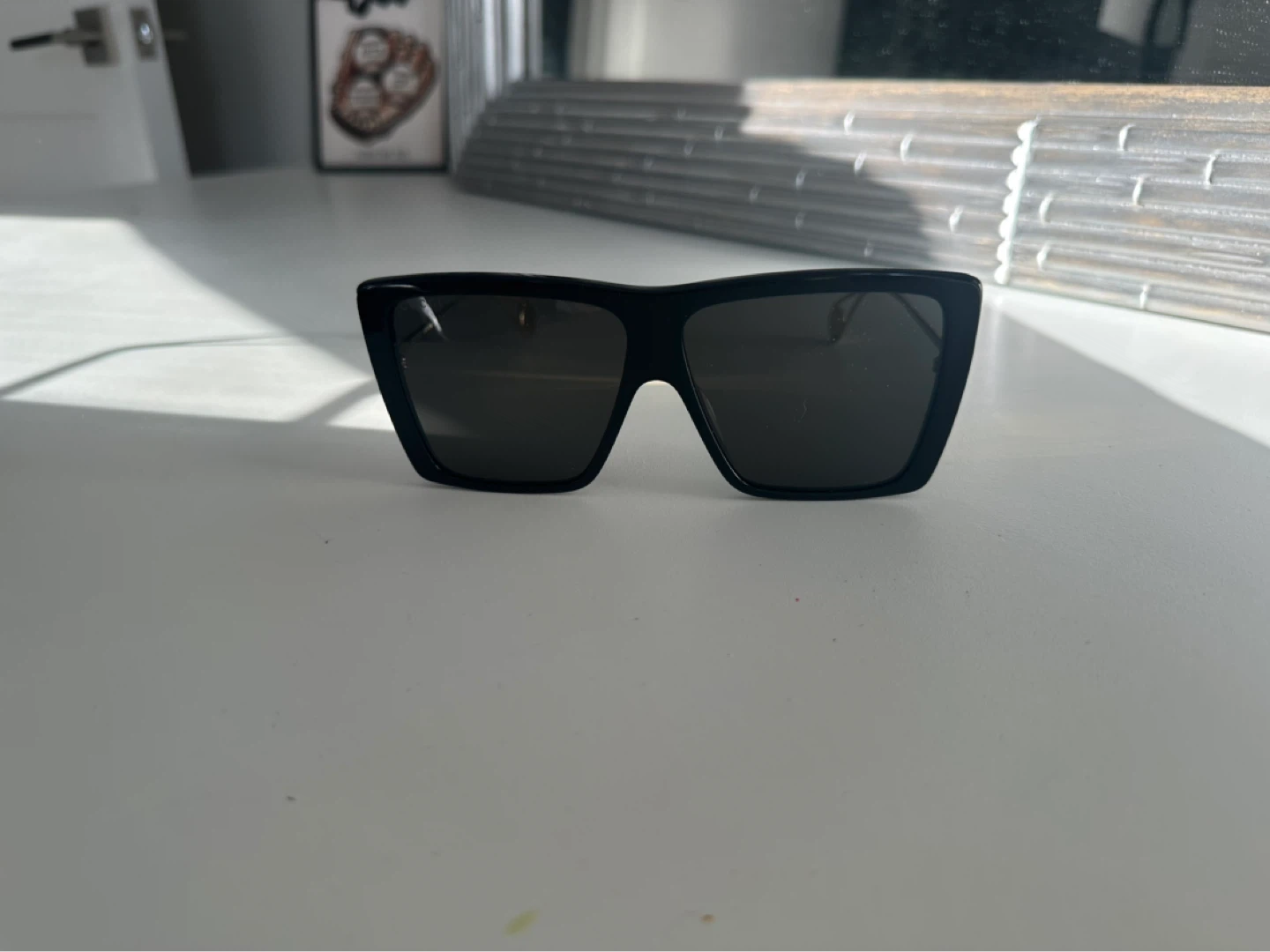 Gucci Black & Gold Oversized Square Sunglasses