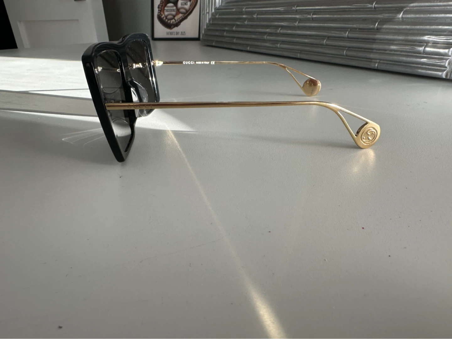 Gucci Black & Gold Oversized Square Sunglasses - photo 2