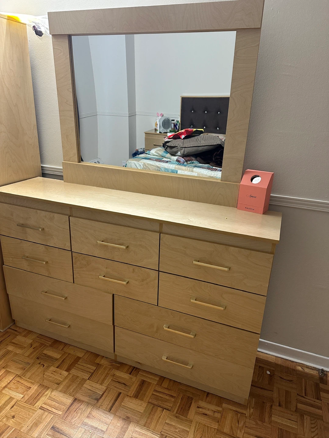 Light Wood Dresser with Mirror