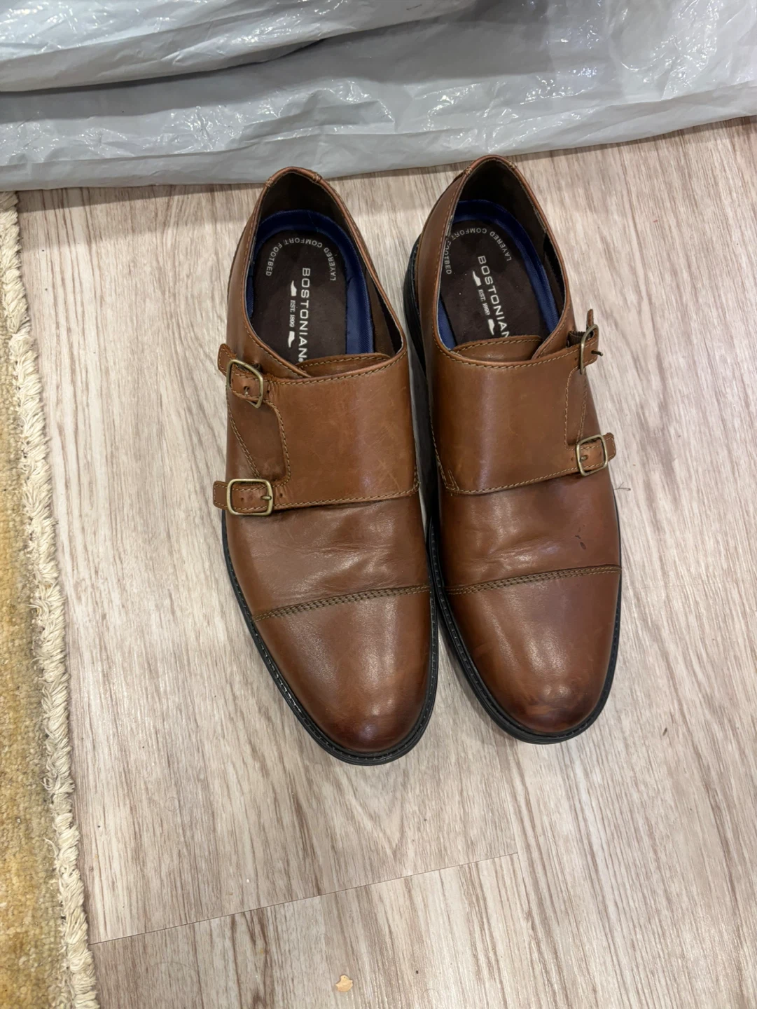 Bostonian Brown Leather Double Monk Strap Shoes - photo 4