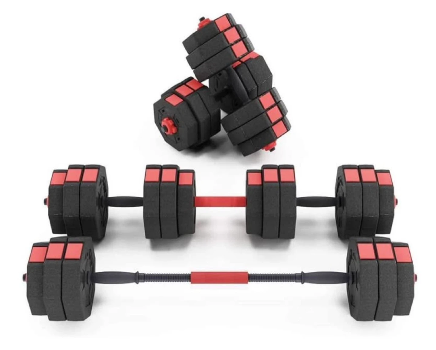 Adjustable Dumbbell Set with Barbell Connector