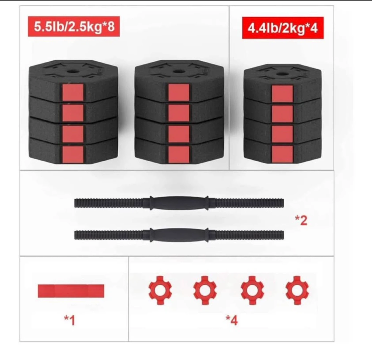 Adjustable Dumbbell Set with Barbell Connector - photo 3