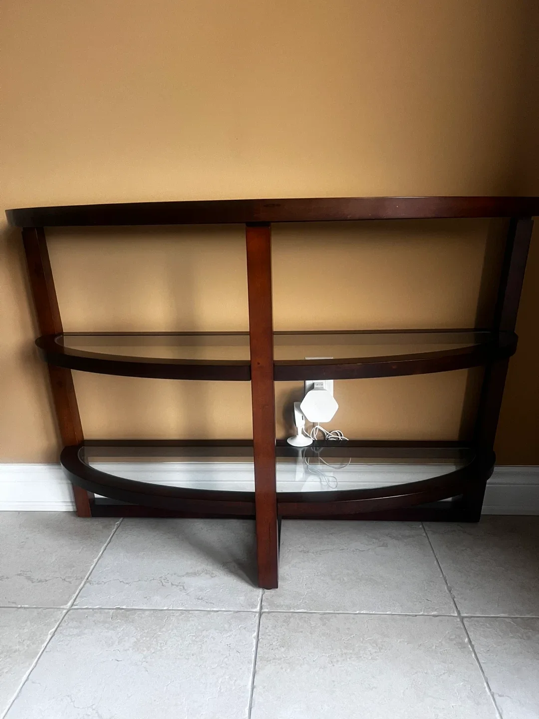 Console Table with Glass Shelves