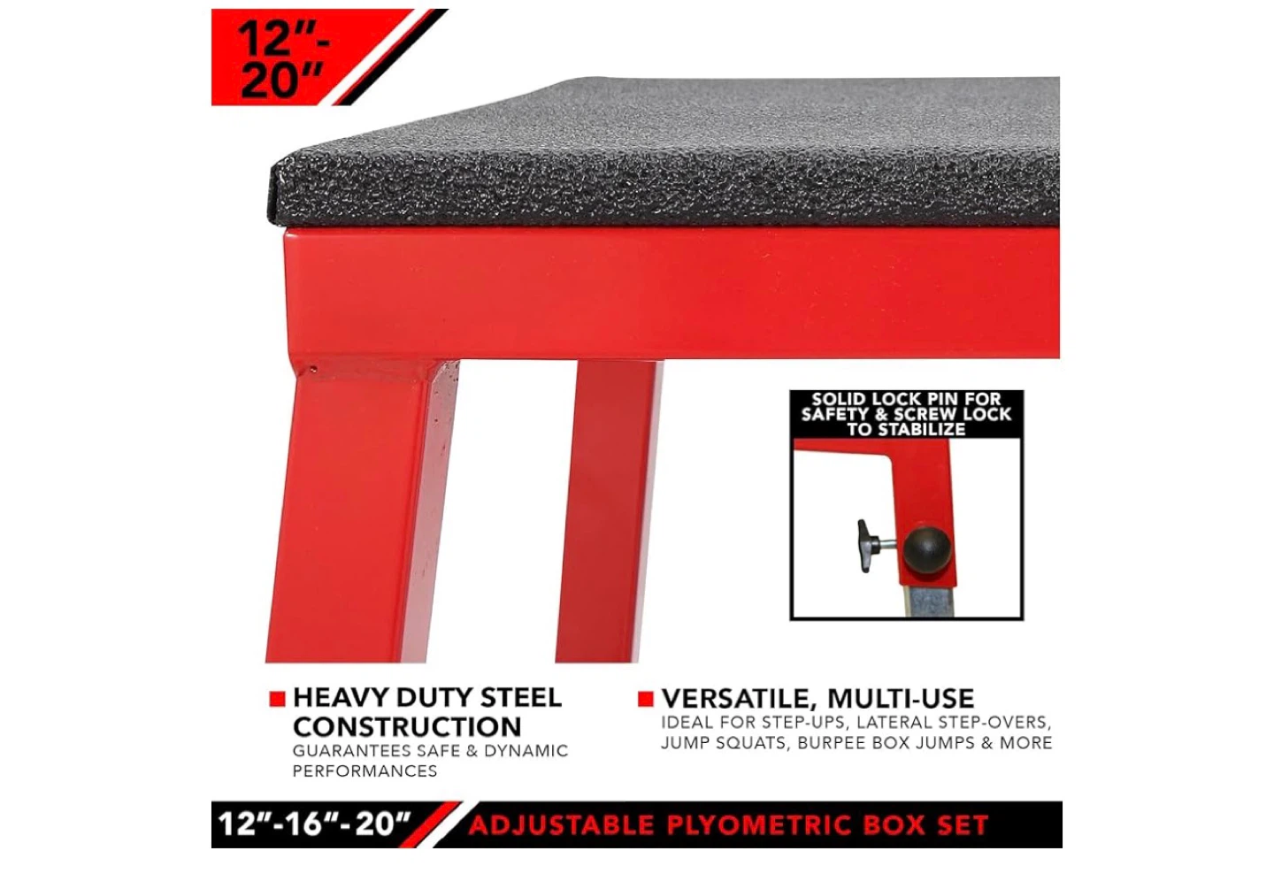 Jefe Adjustable Plyometric Box Set (12"-20") - photo 4