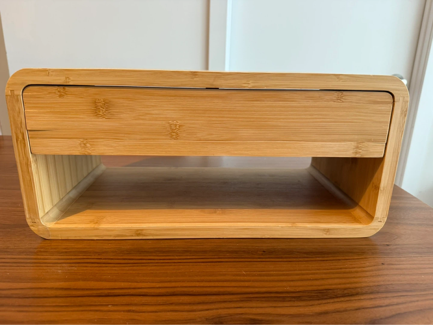 x2 Bamboo Floating Nightstand with Drawer & Open Shelf - photo 2