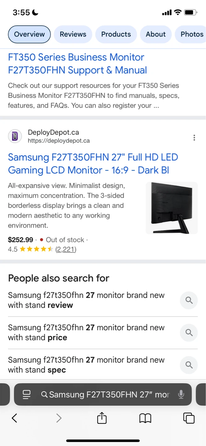 Samsung 27" FT350 Series Business Monitor