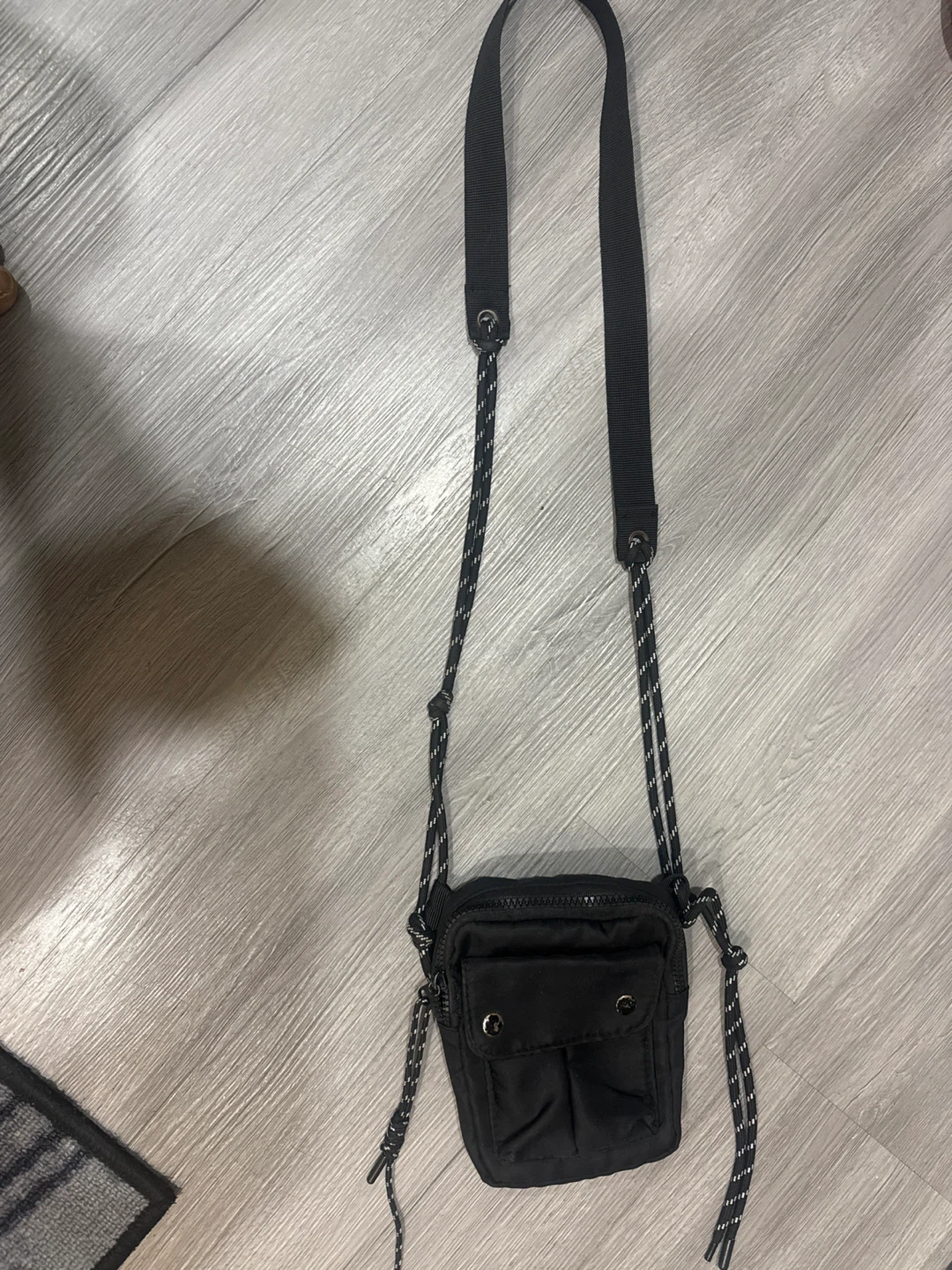 Black Mini Bag with Rope Strap