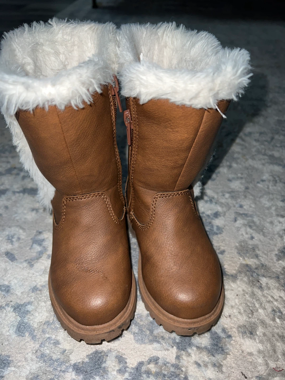 Joe Fresh(size 7) Toddler Girls Brown Fur Lined Boots
