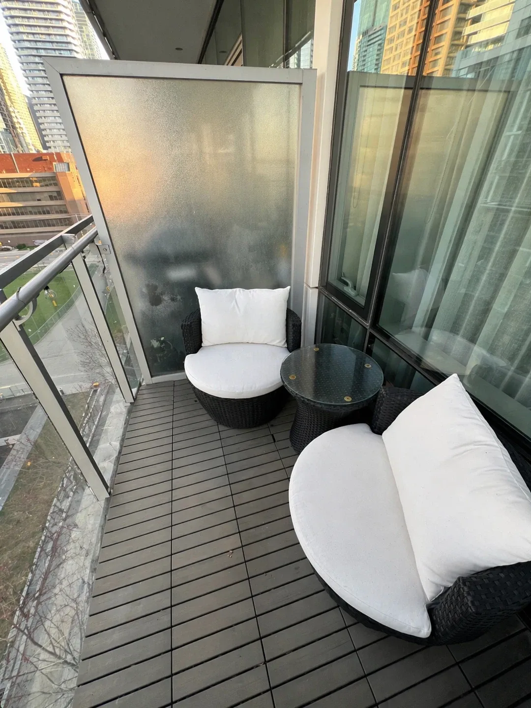 Black Wicker Patio Chairs with White Cushions