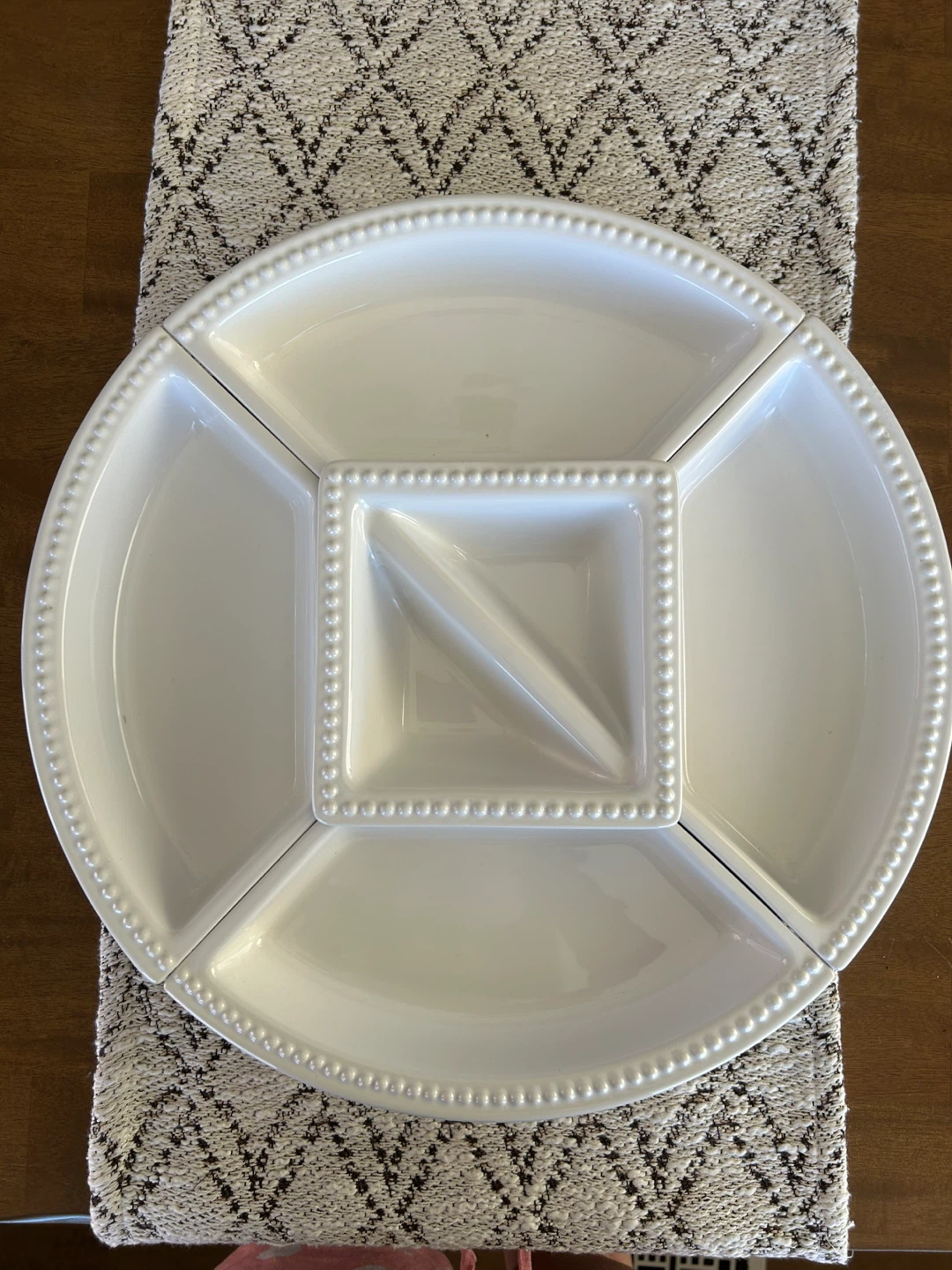 Lazy Susan with 5-Piece Ceramic Dishes