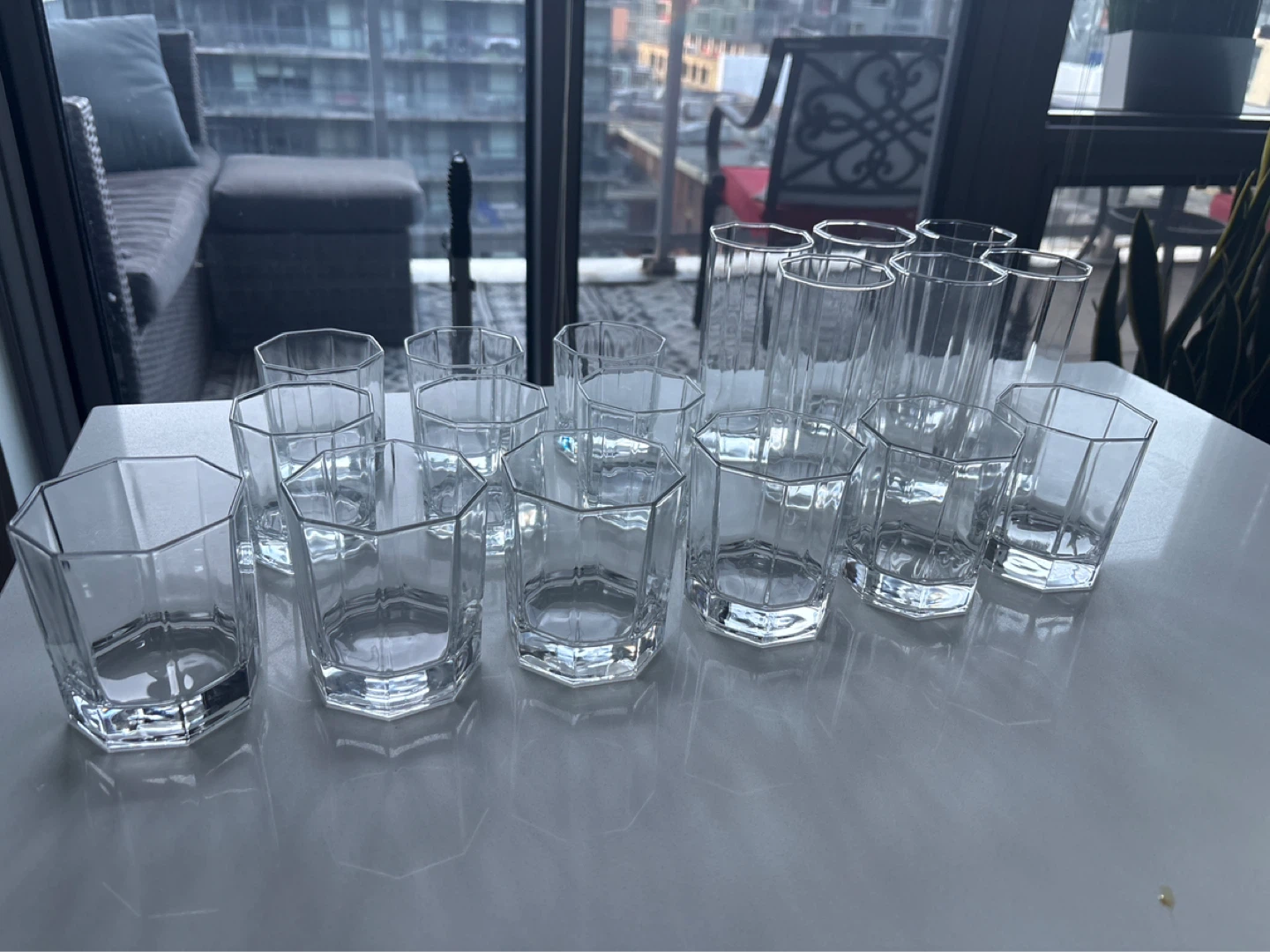 Set of 12 Glasses - 6 Highball, 6 Mid size, 6 small cups - photo 2