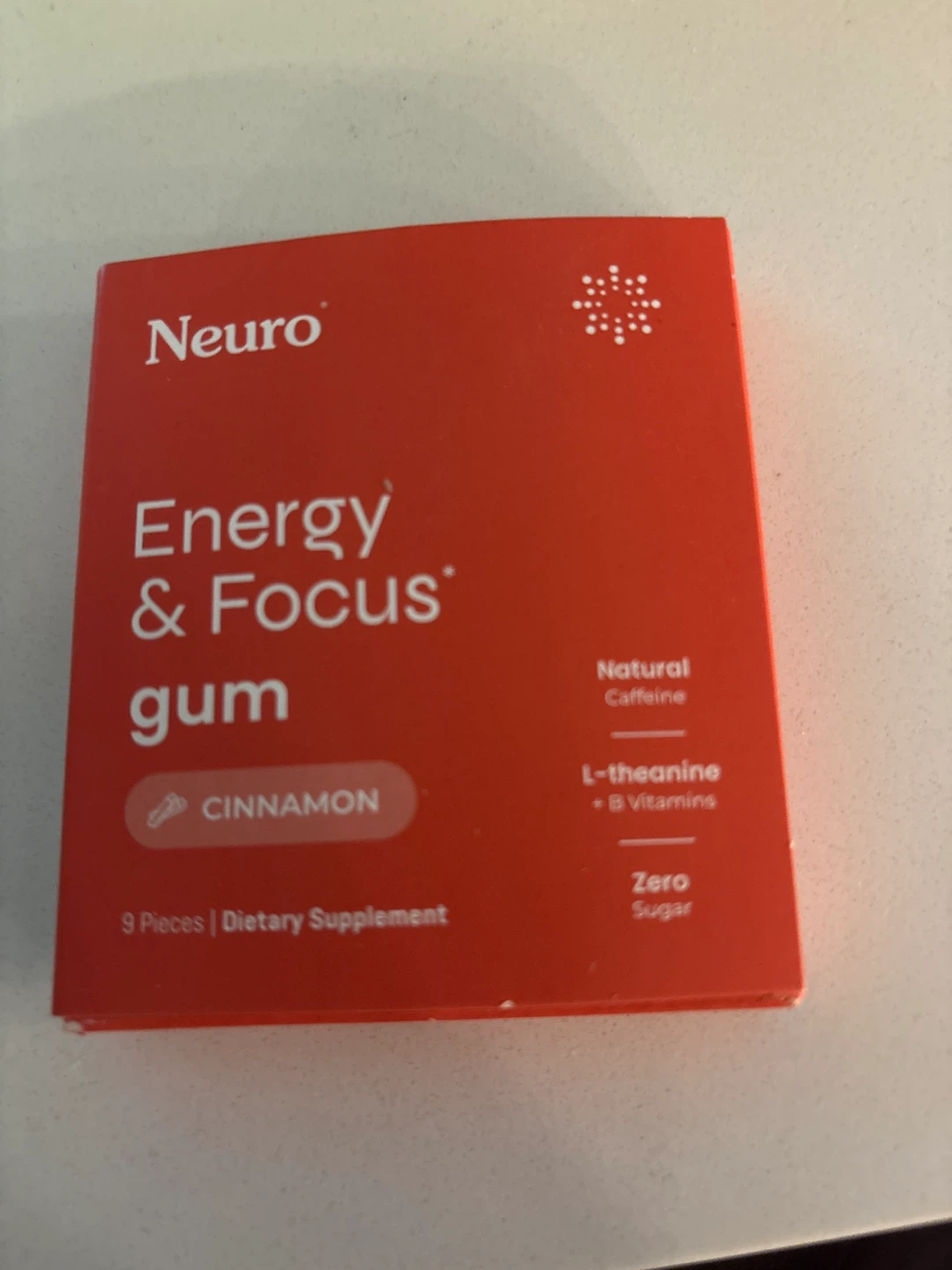 Neuro Energy & Focus Gum, Cinnamon, 9 Pieces