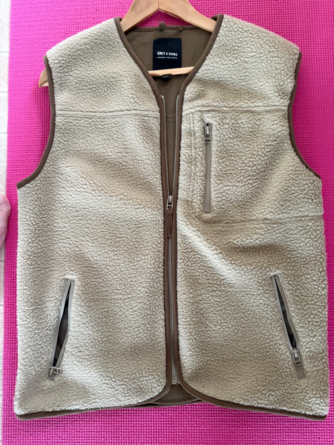 ONLY & SONS Fleece Vest S/P Beige