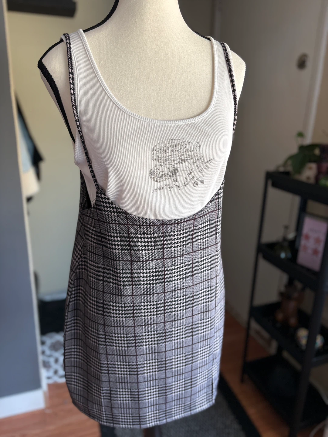 Plaid Pinafore Mini Dress - photo 2