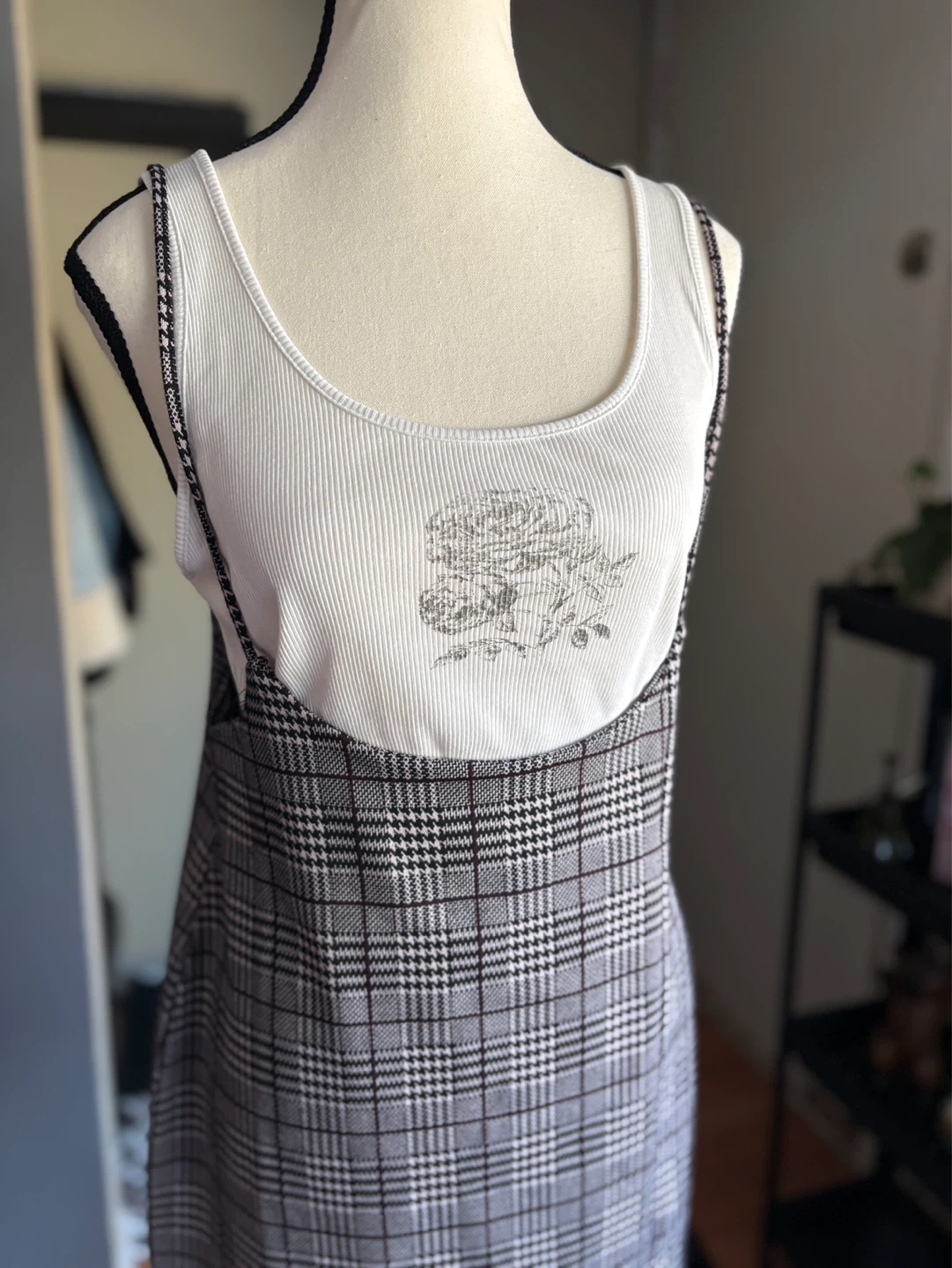Plaid Pinafore Mini Dress - photo 3
