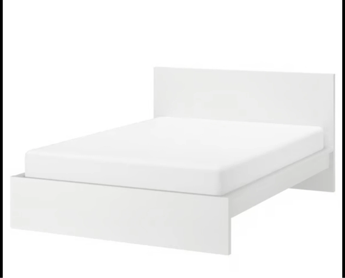 White Double Bed Frame with Headboard