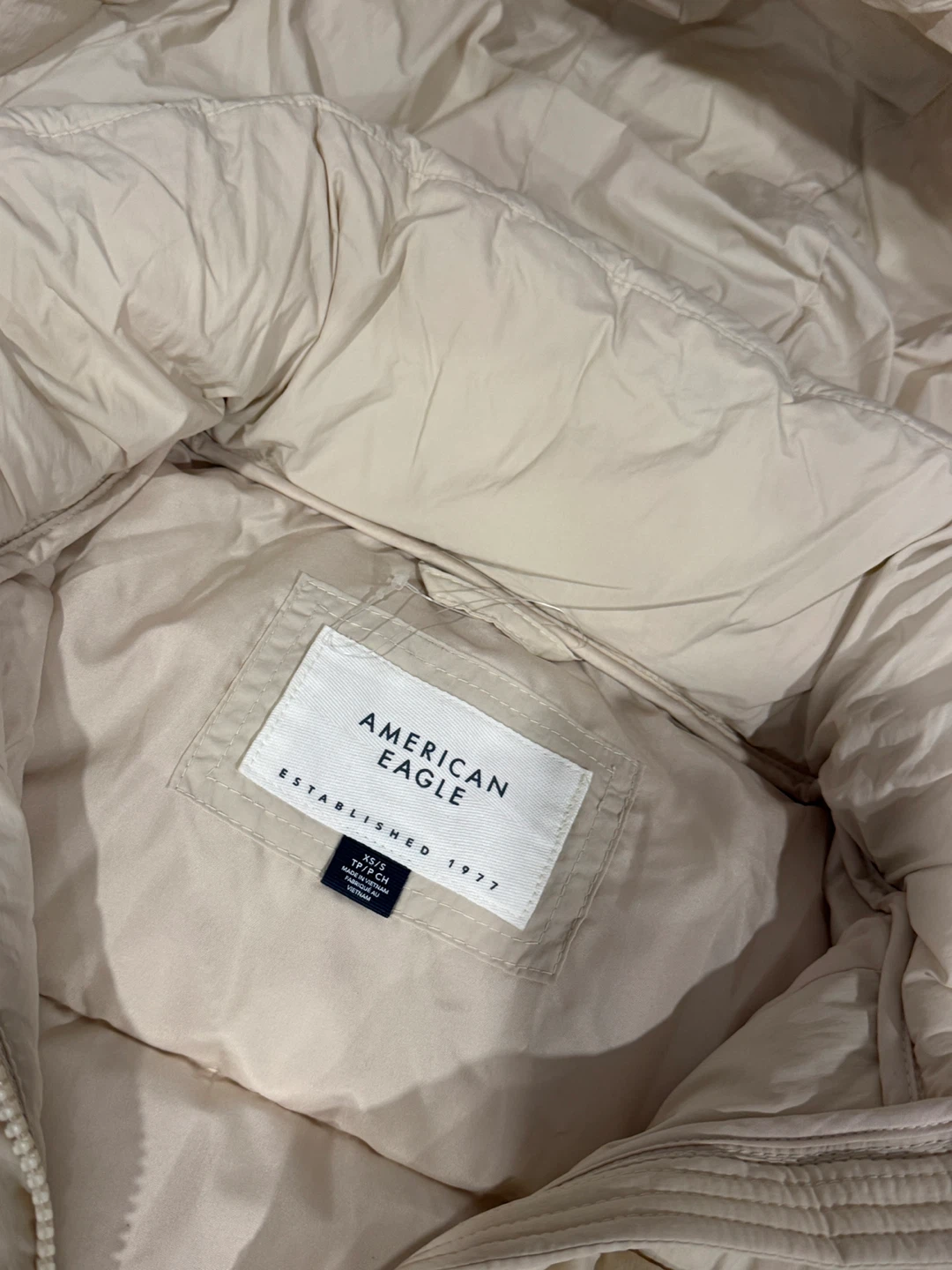 American Eagle Puffer Jacket Beige Size S/P - photo 2