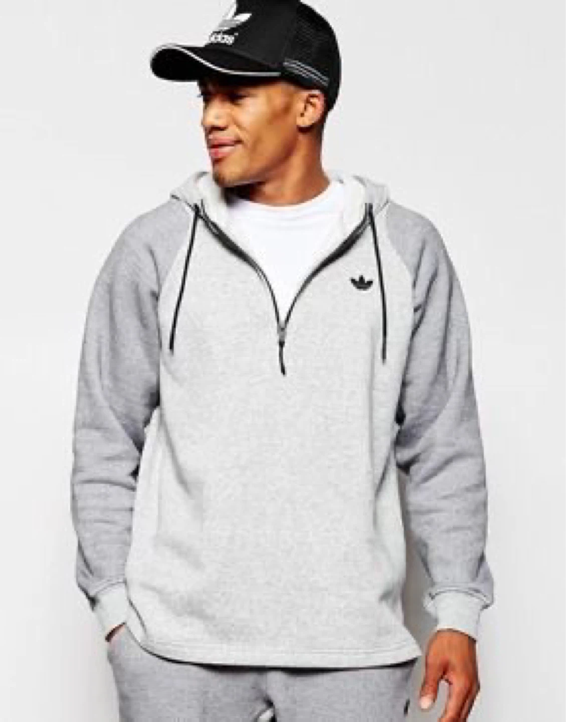 Adidas Half Zip Hoodie Grey Size L - photo 4