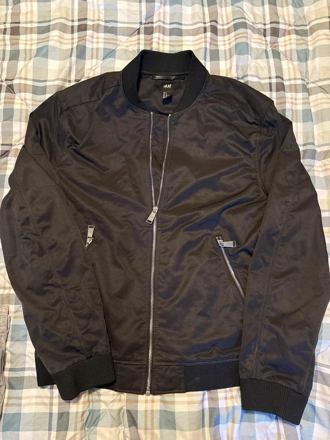 H&M Black Bomber Jacket Size M