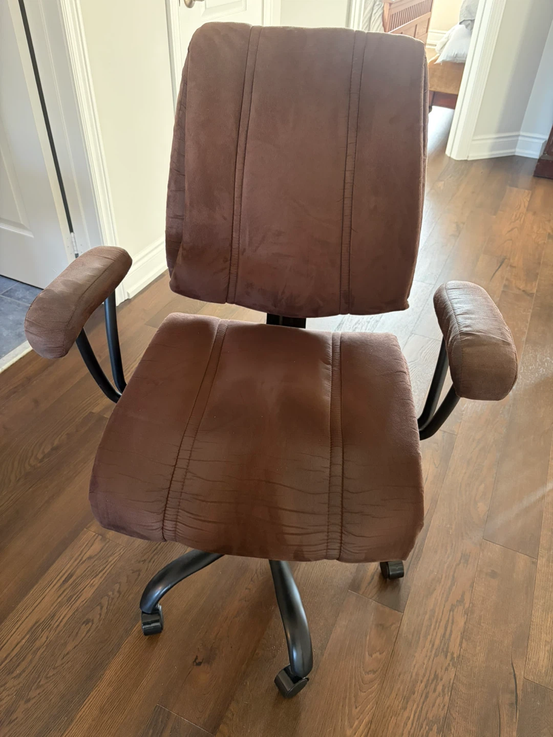 Brown Faux Suede Office Chair