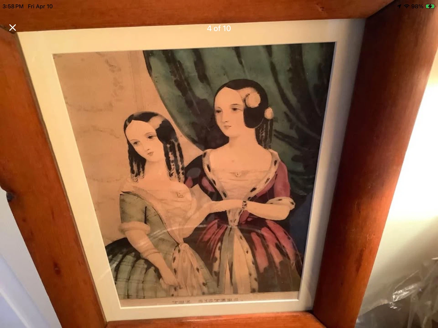 Currier & Ives Lithograph Titled “The Sisters” 🐞