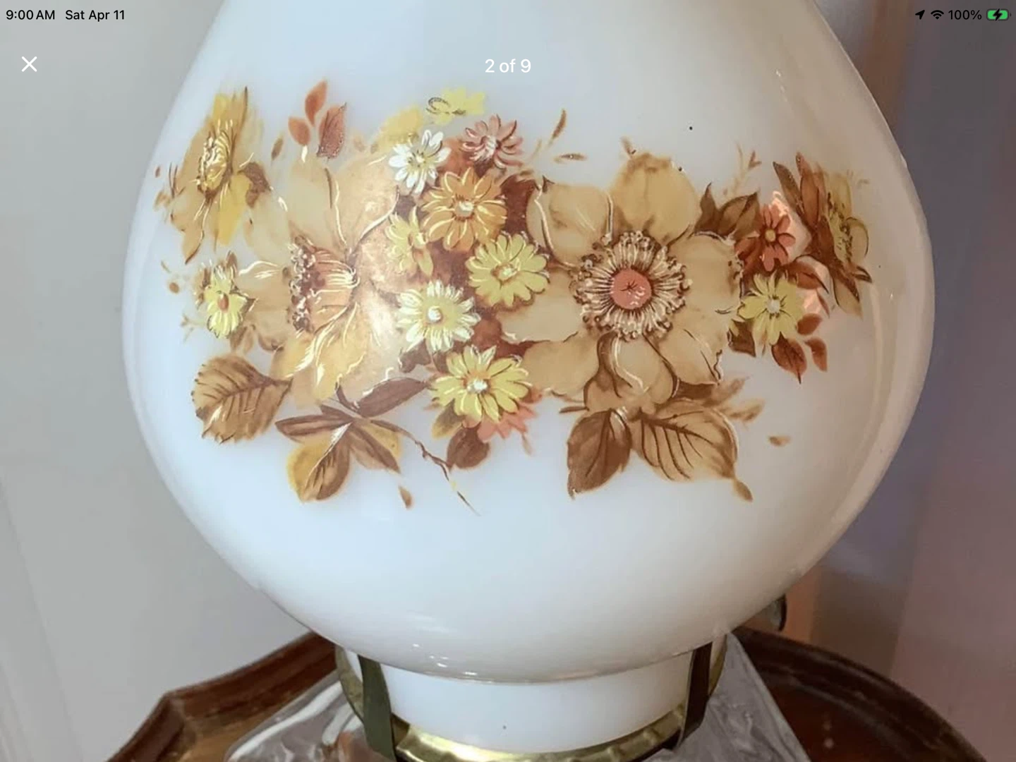 Vt Lamplight Farms Oil Lamp w Milk Glass Shade 🐞 - photo 2