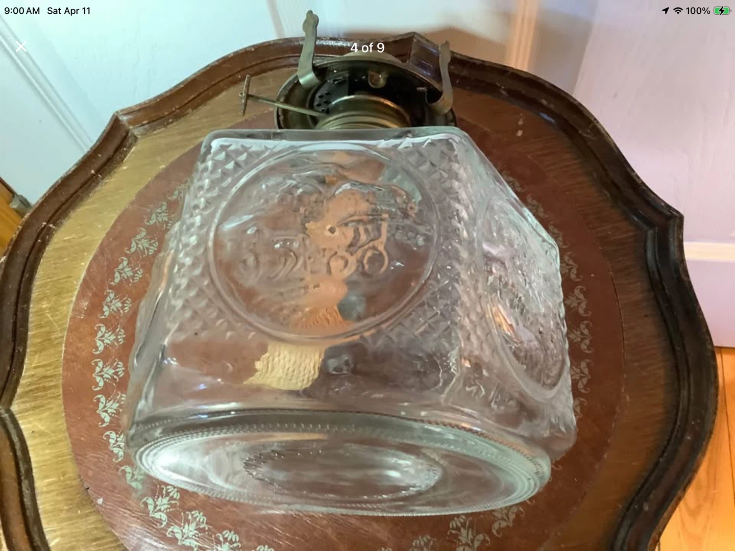 Vt Lamplight Farms Oil Lamp w Milk Glass Shade 🐞 - photo 4