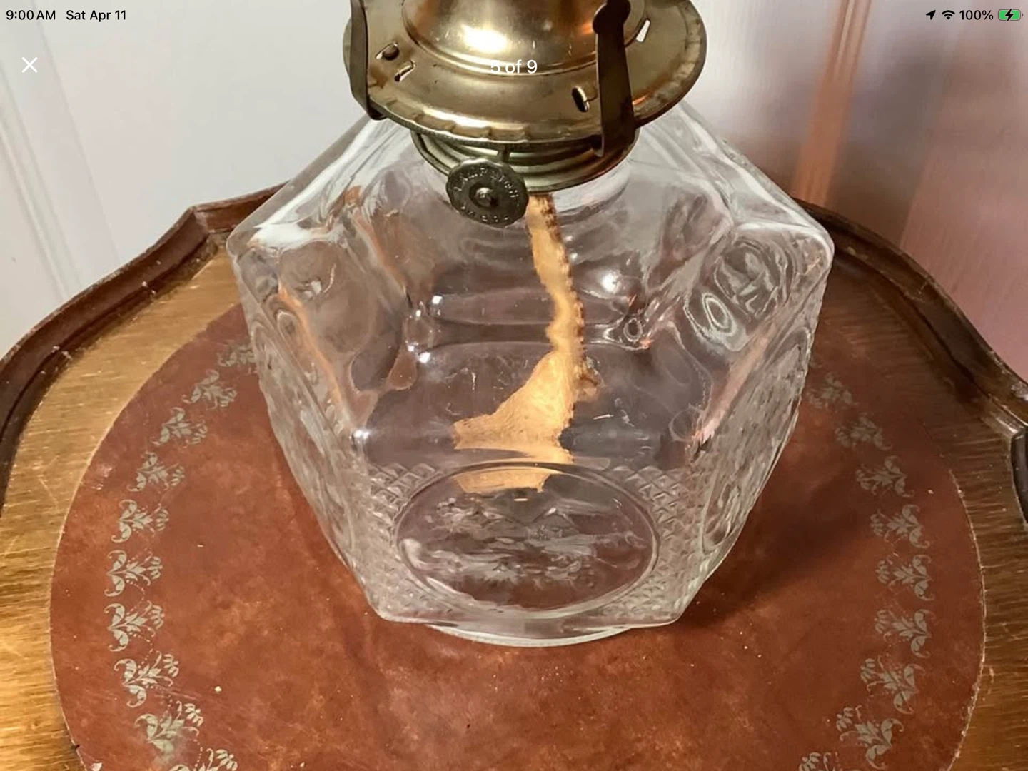 Vt Lamplight Farms Oil Lamp w Milk Glass Shade 🐞 - photo 5