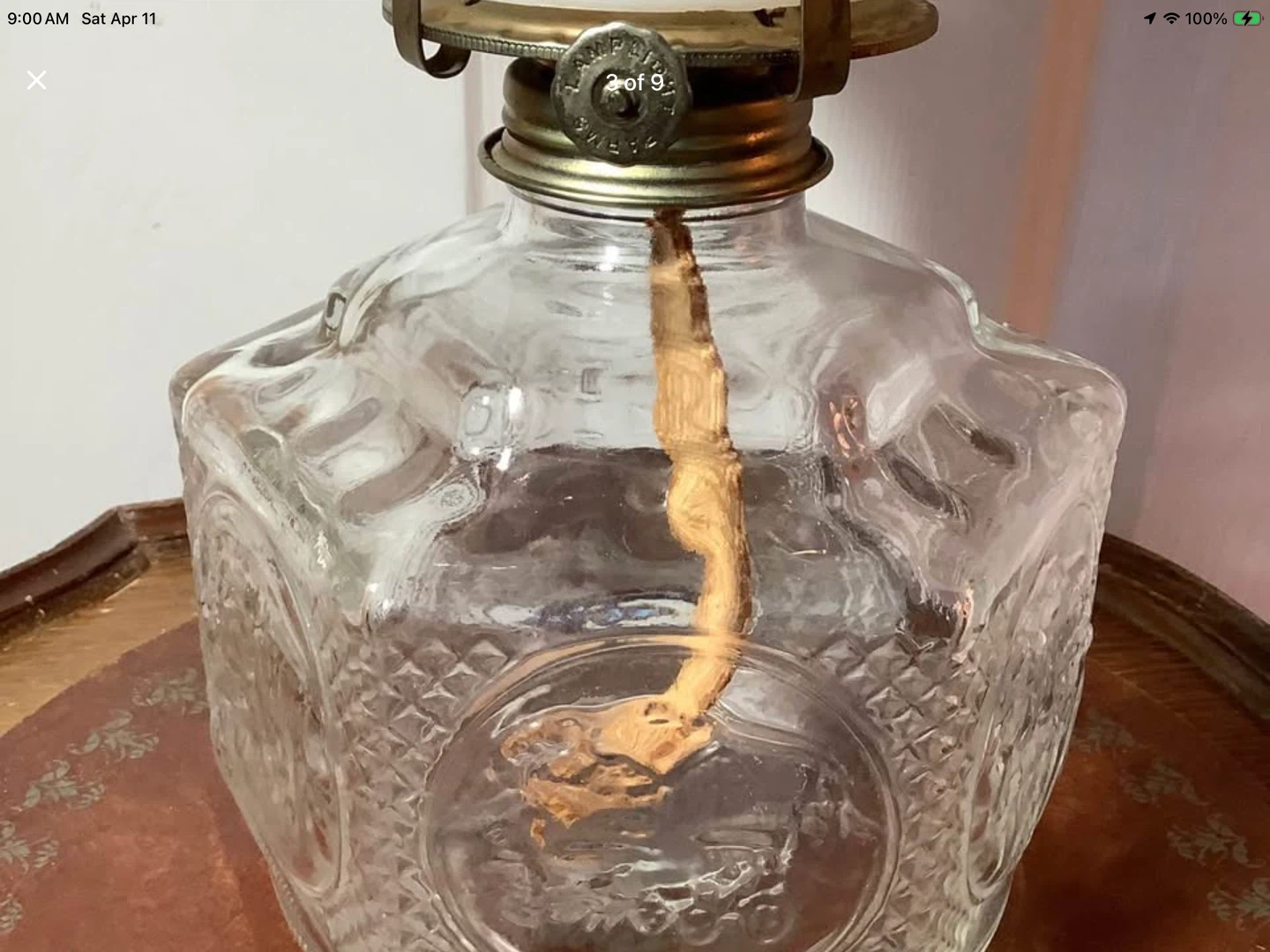 Vt Lamplight Farms Oil Lamp w Milk Glass Shade 🐞 - photo 3