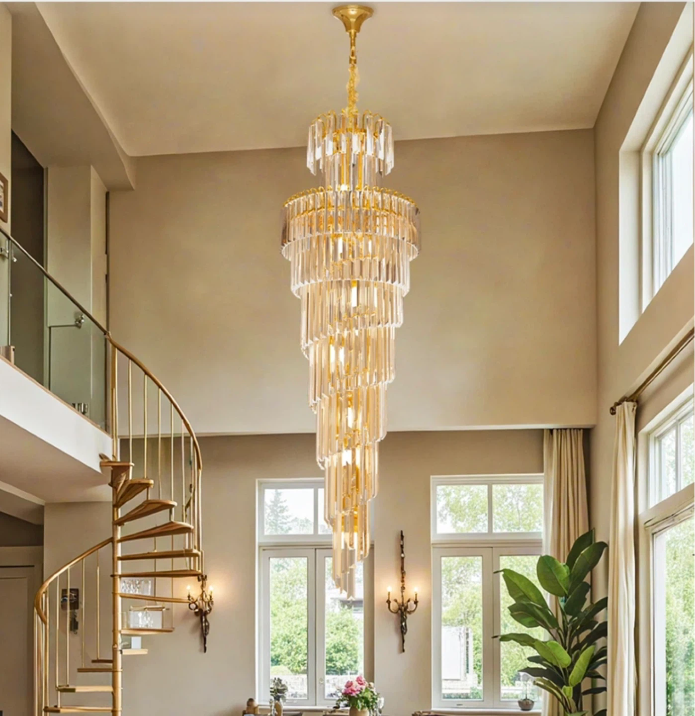 Brand New Spiral Tiered Chandelier