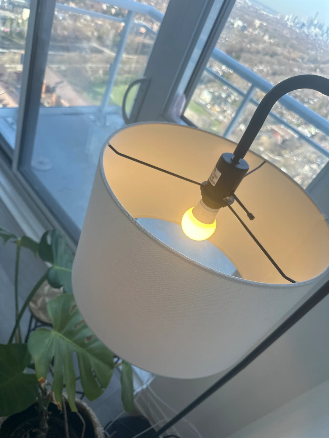 Modern Floor Lamp with White Drum Shade - photo 2