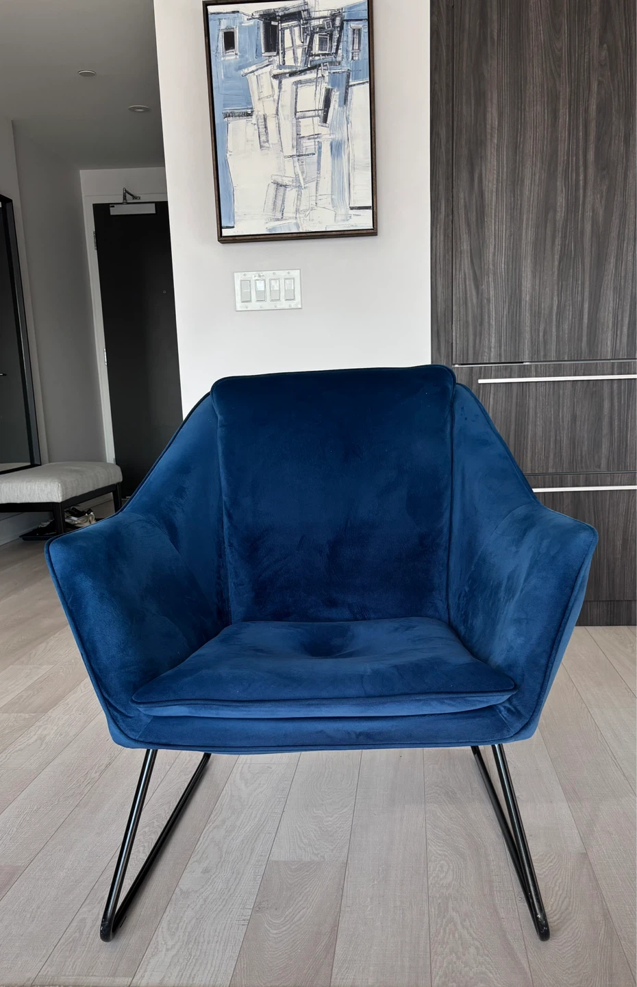 Blue Velvet Accent Chair