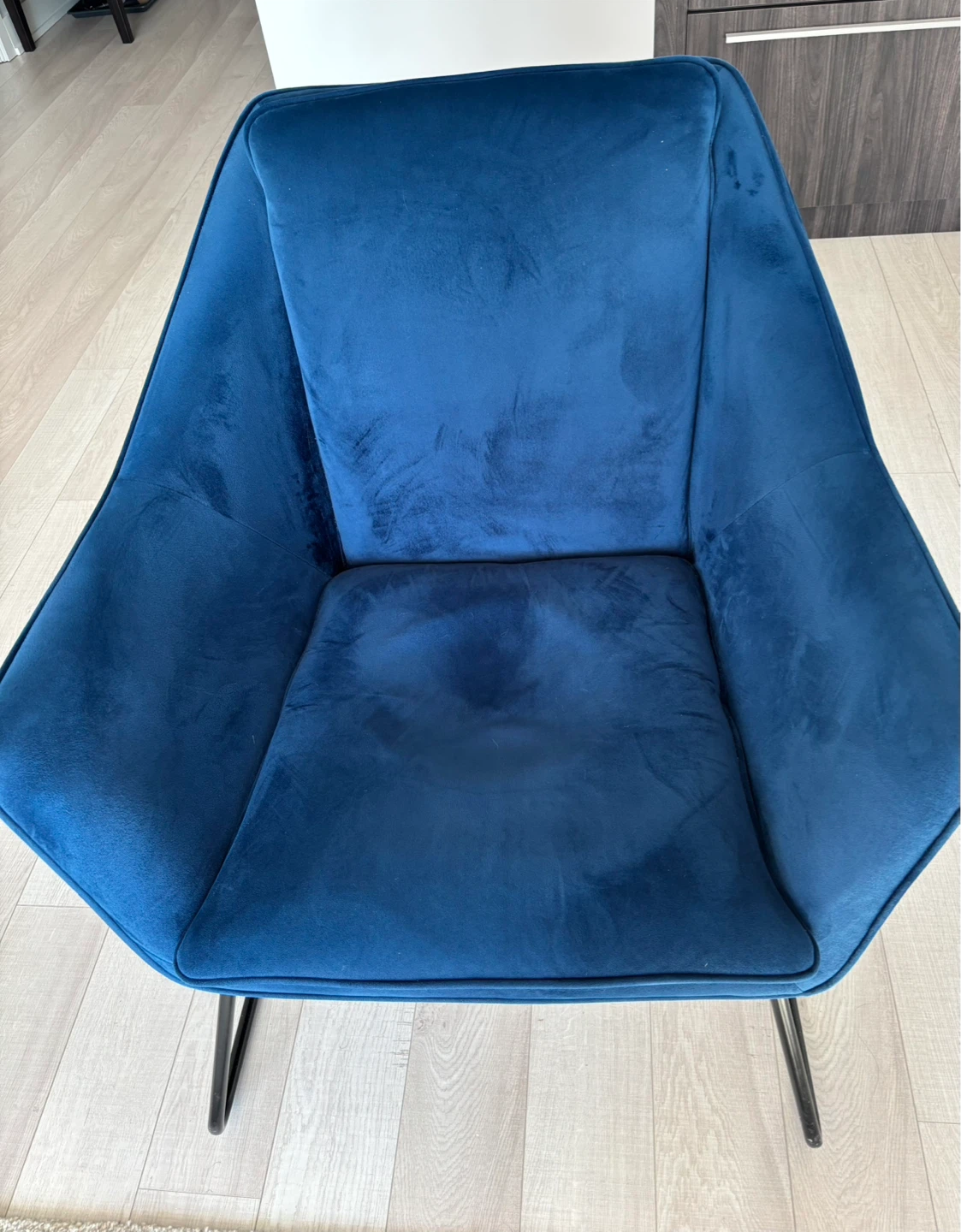 Blue Velvet Accent Chair - photo 4