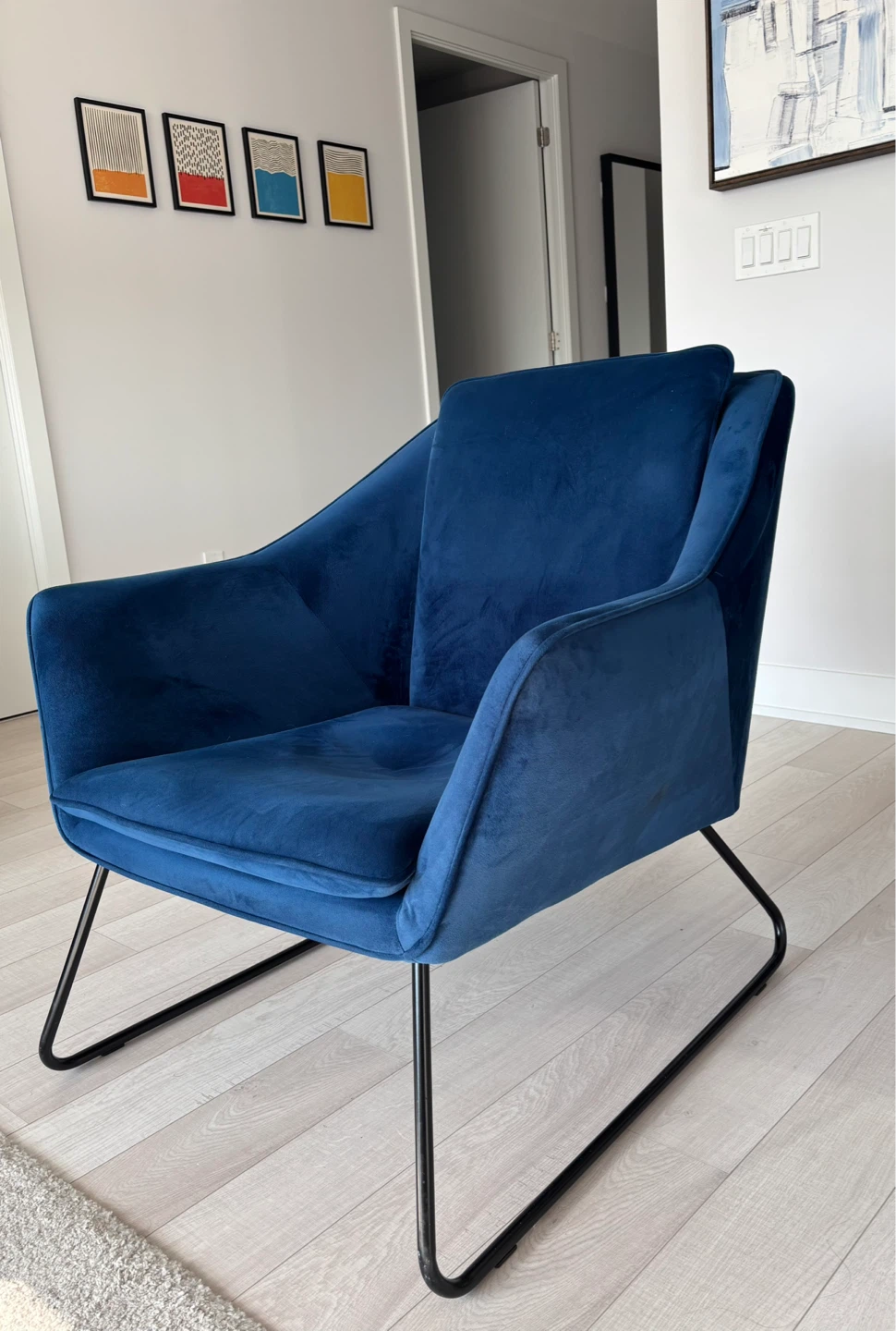 Blue Velvet Accent Chair - photo 2