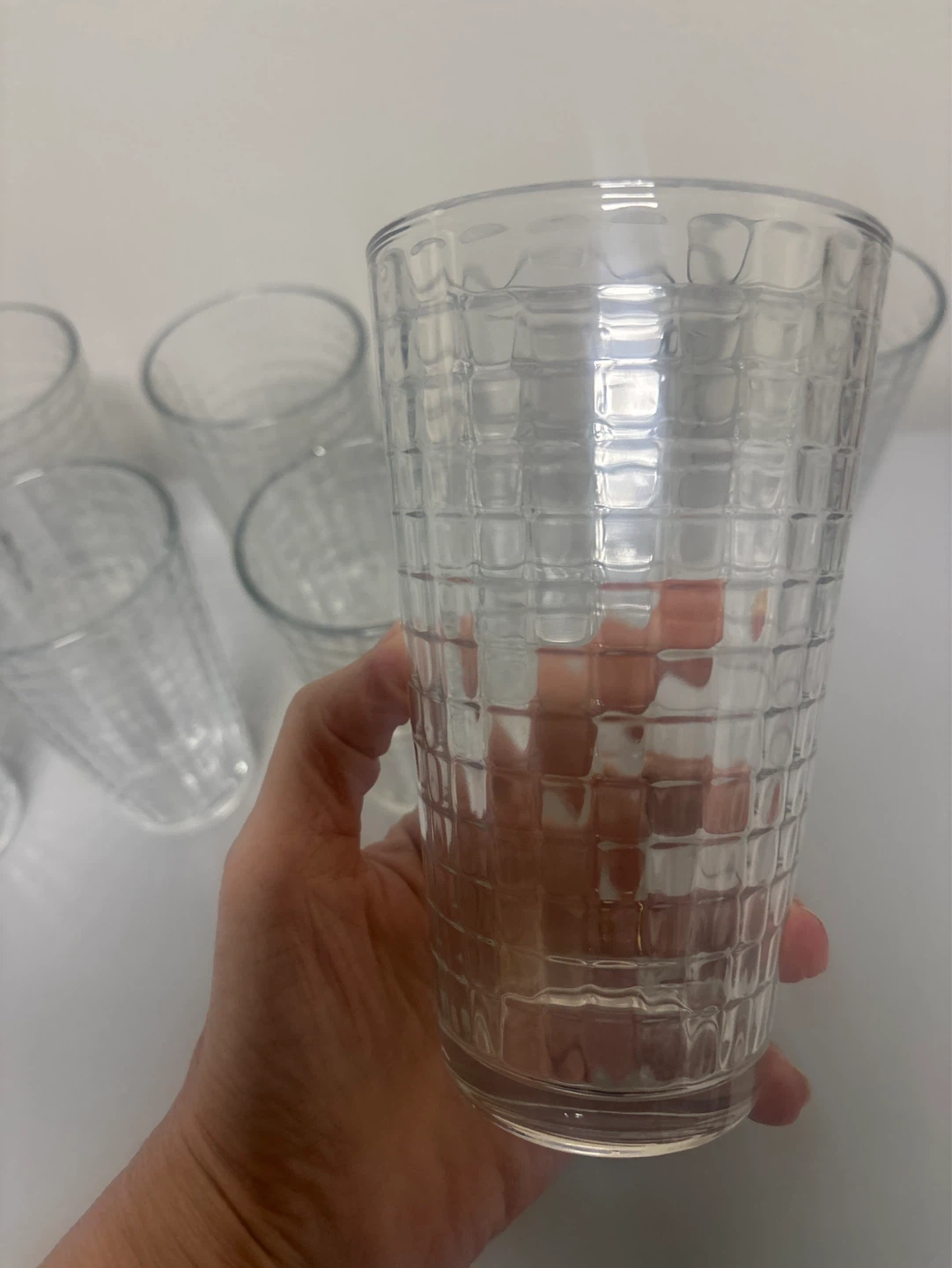 Set of 8 Clear Textured Drinking Glasses - photo 4