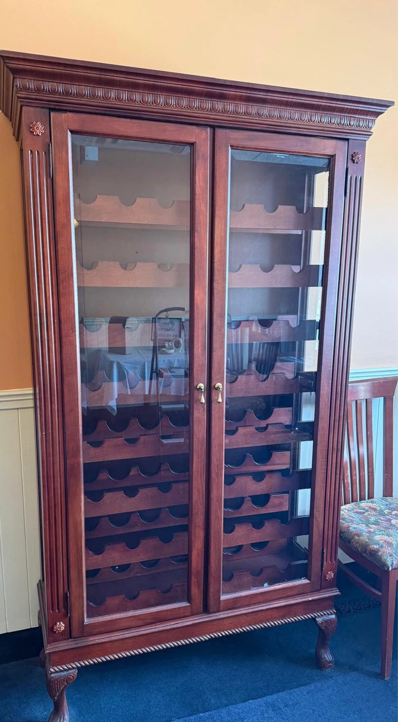 Wooden Wine Rack Cabinet with Glass Doors - photo 2