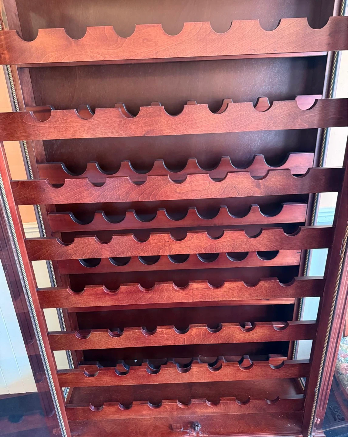Wooden Wine Rack Cabinet with Glass Doors