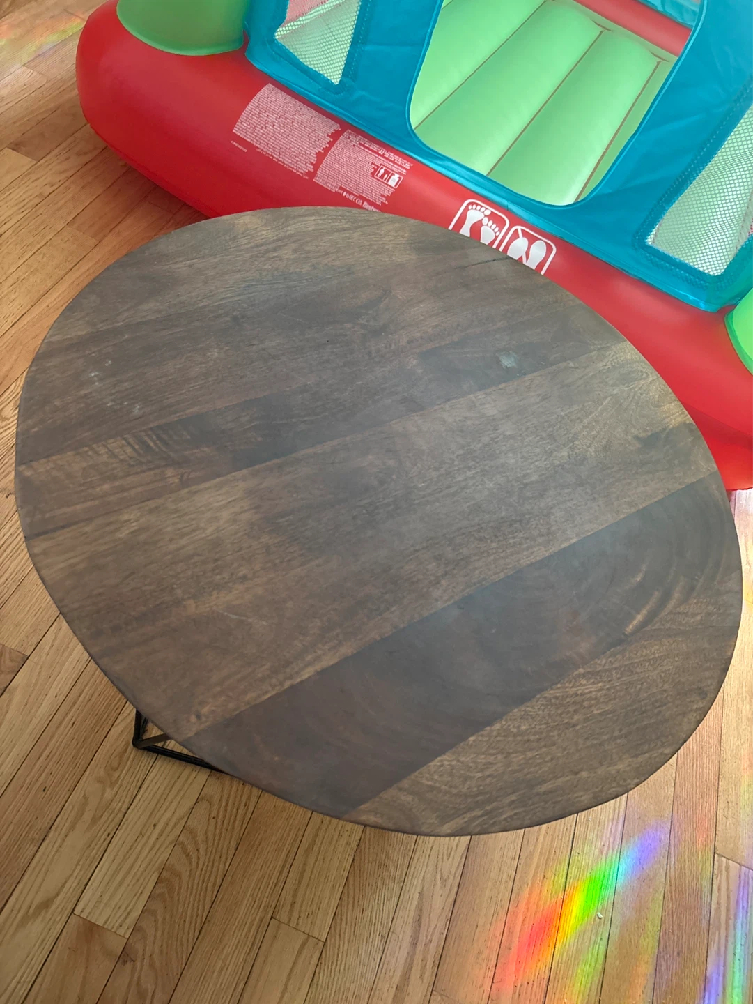 Small round wood accent table - photo 2