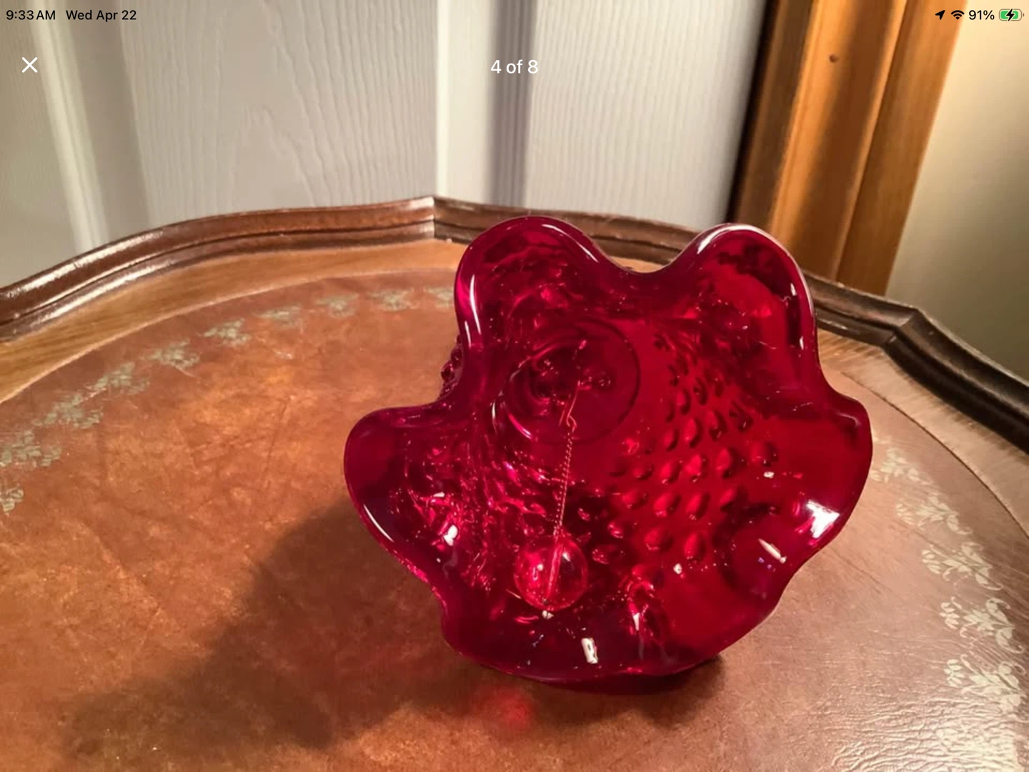 Vt Fenton Ruby Red Cranberry Hobnail Bell 🐞 - photo 4