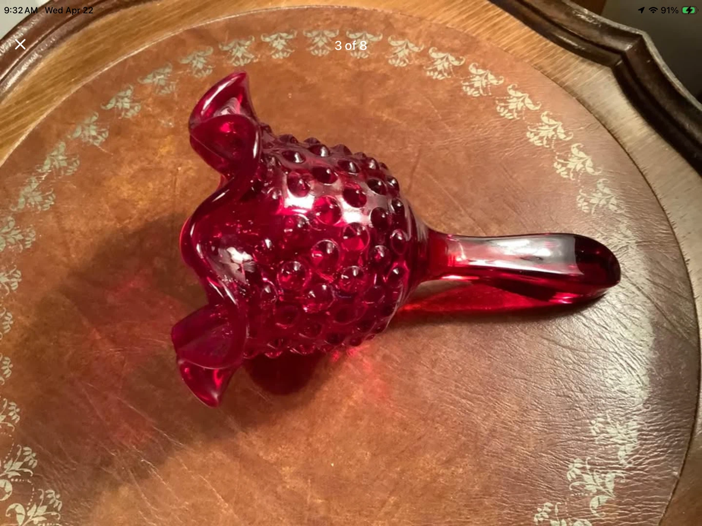 Vt Fenton Ruby Red Cranberry Hobnail Bell 🐞 - photo 3