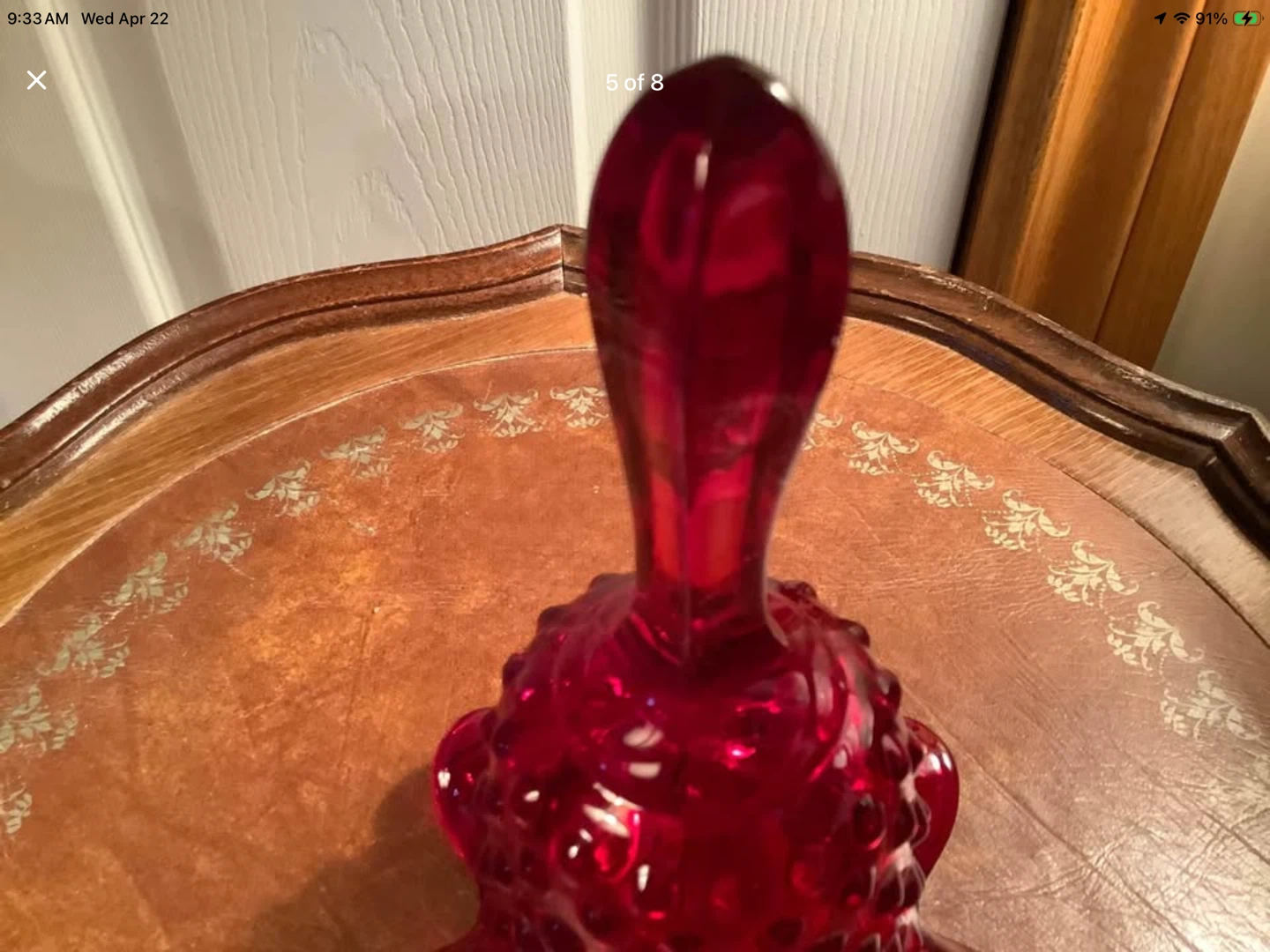 Vt Fenton Ruby Red Cranberry Hobnail Bell 🐞 - photo 5