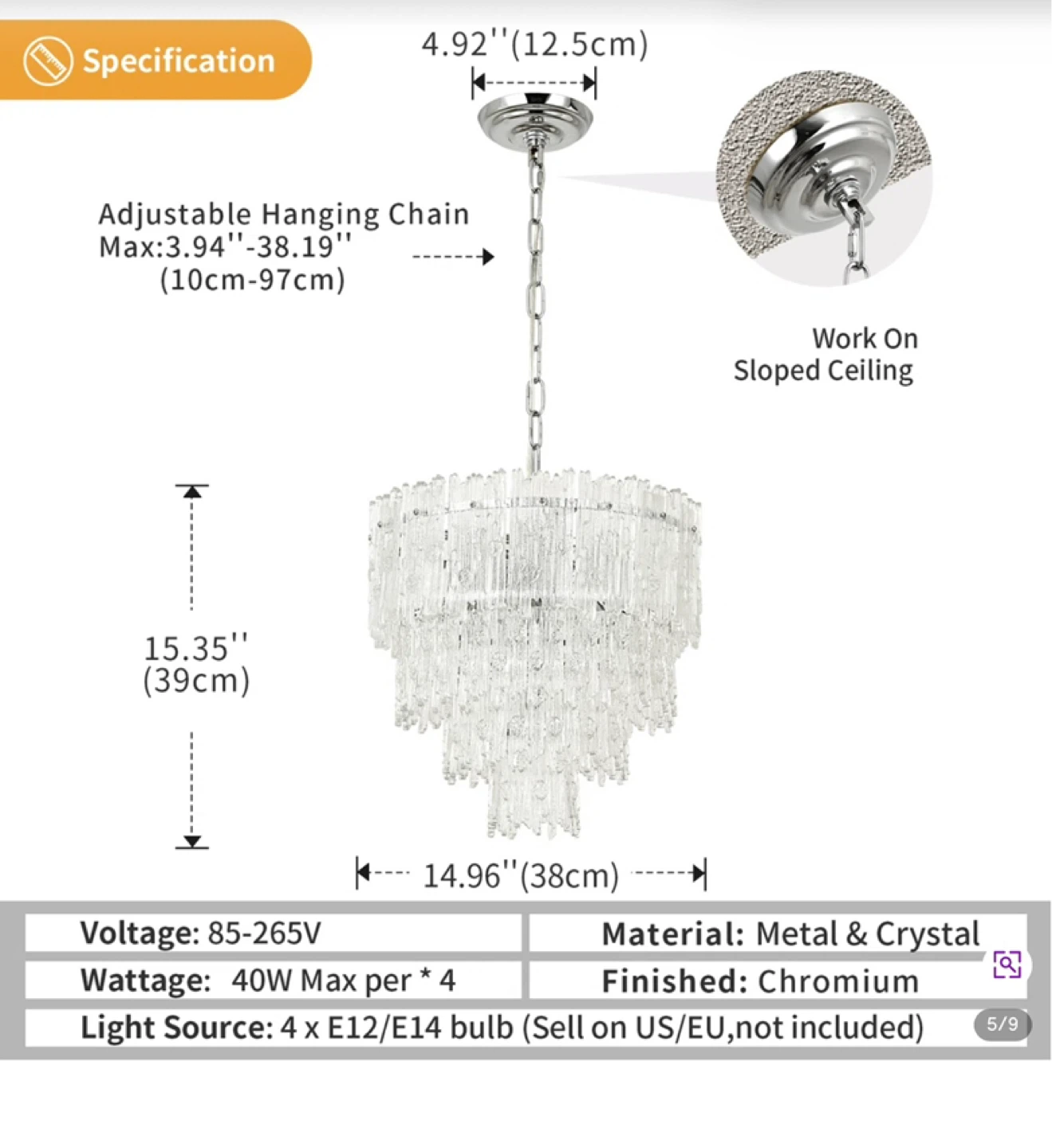 Brand New Crystal Chandelier Pendant Light Fixture - photo 3