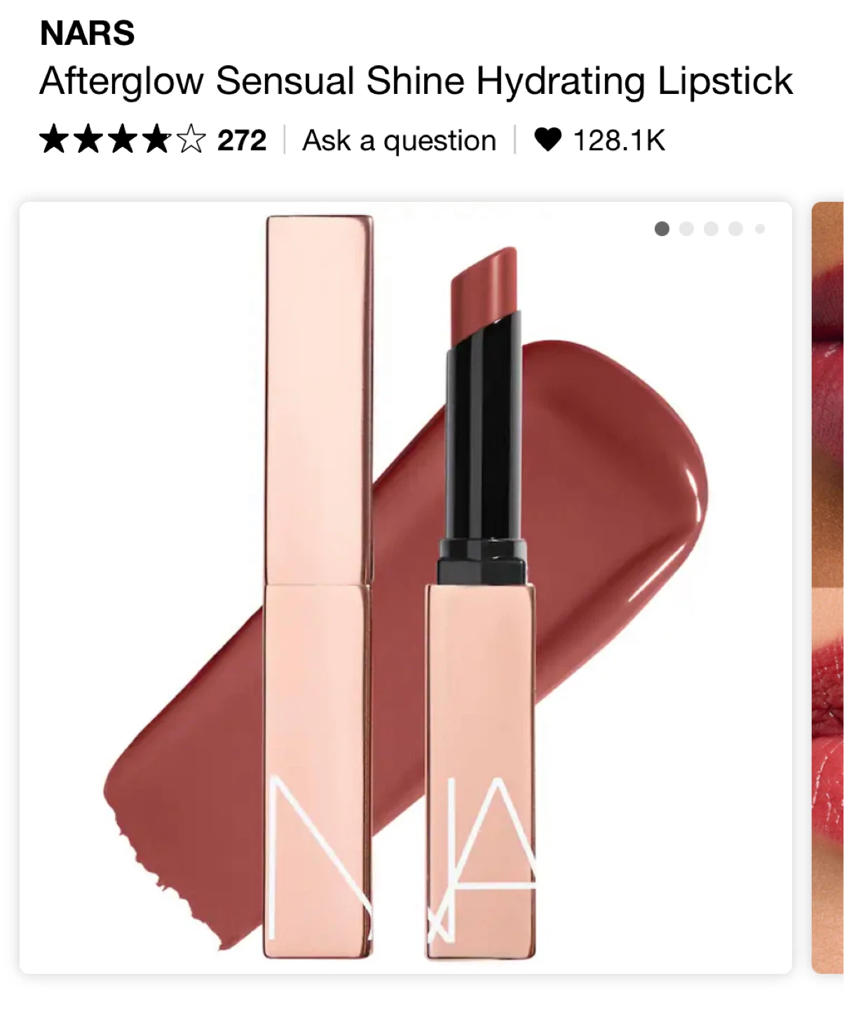 NARS Afterglow Sensual Shine Hydrating Lipstick - Turned On
